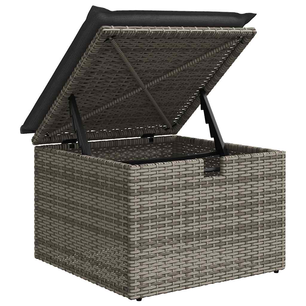 6-delige Loungeset met kussens poly rattan acacia grijs is nu te koop bij PeponiXL, paradijselijk wonen!