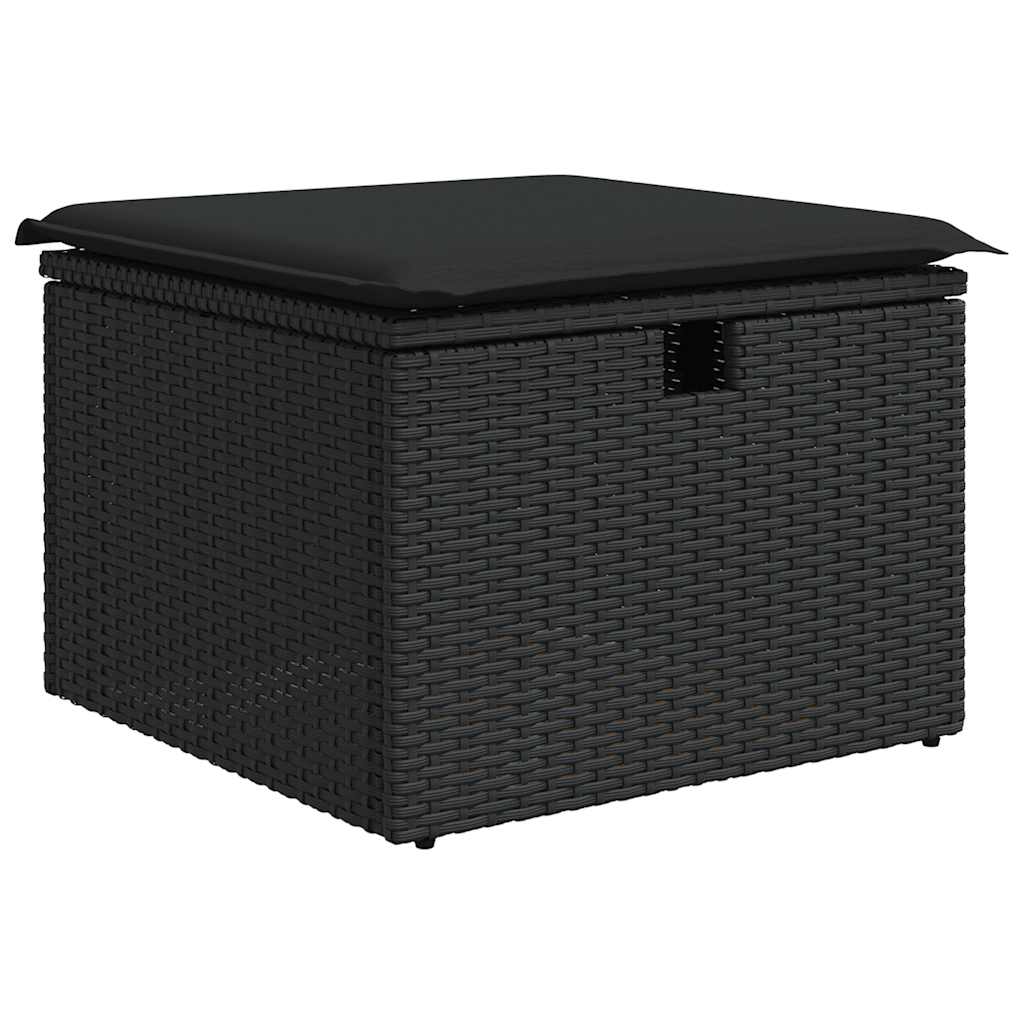 8-delige Loungeset met kussens poly rattan acacia zwart is nu te koop bij PeponiXL, paradijselijk wonen!
