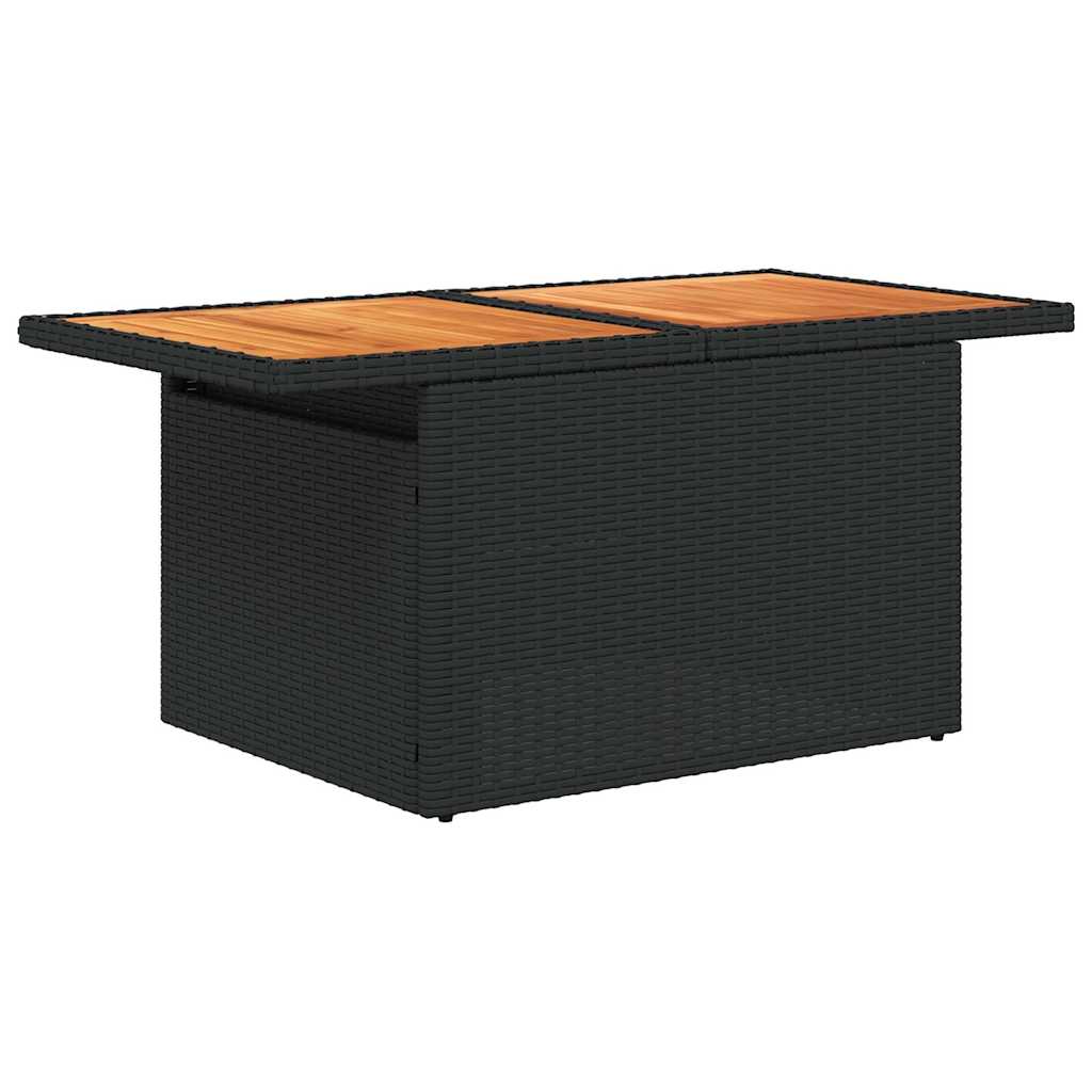 5-delige Loungeset met kussens poly rattan acacia zwart is nu te koop bij PeponiXL, paradijselijk wonen!
