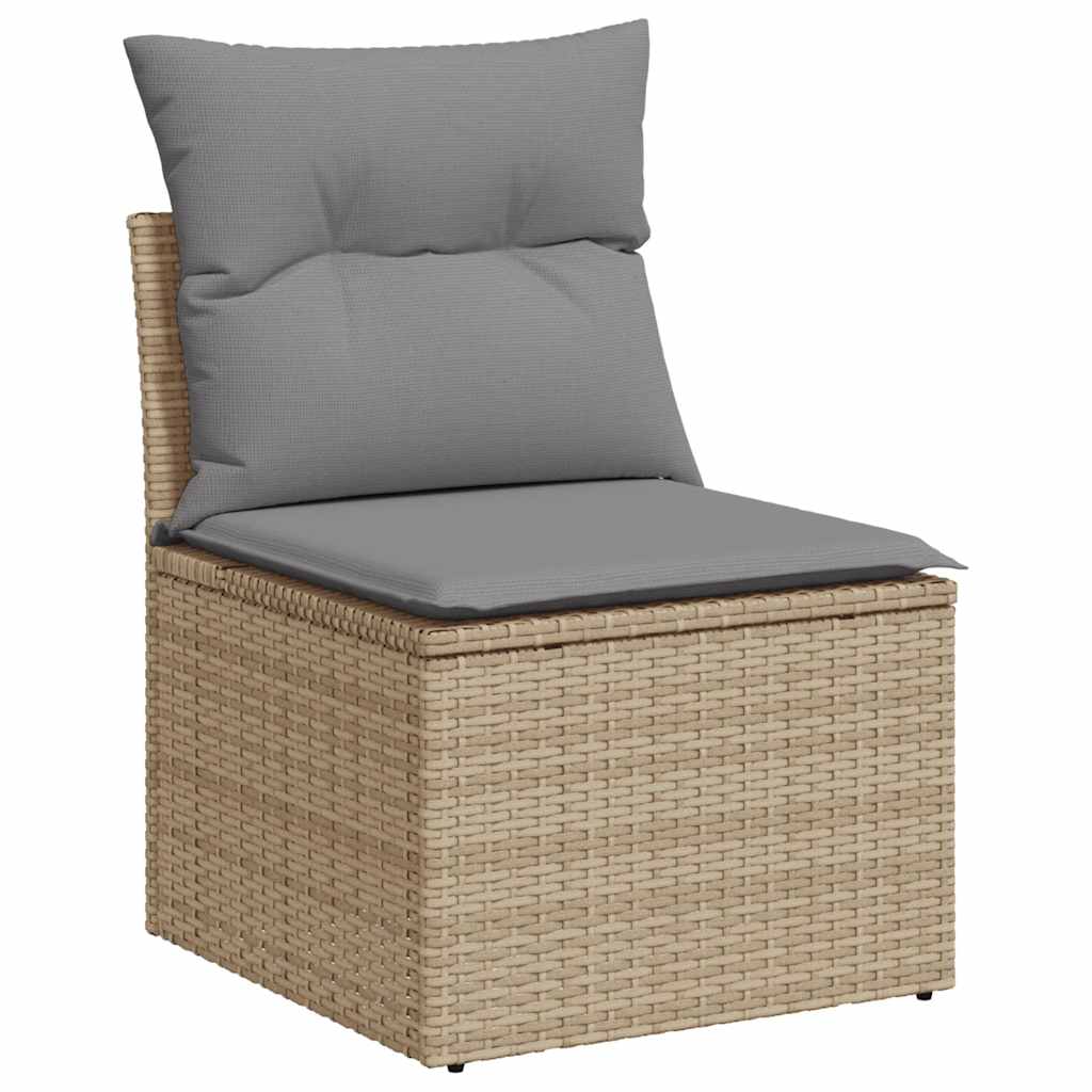 5-delige Loungeset met kussens poly rattan en acaciahout beige is nu te koop bij PeponiXL, paradijselijk wonen!