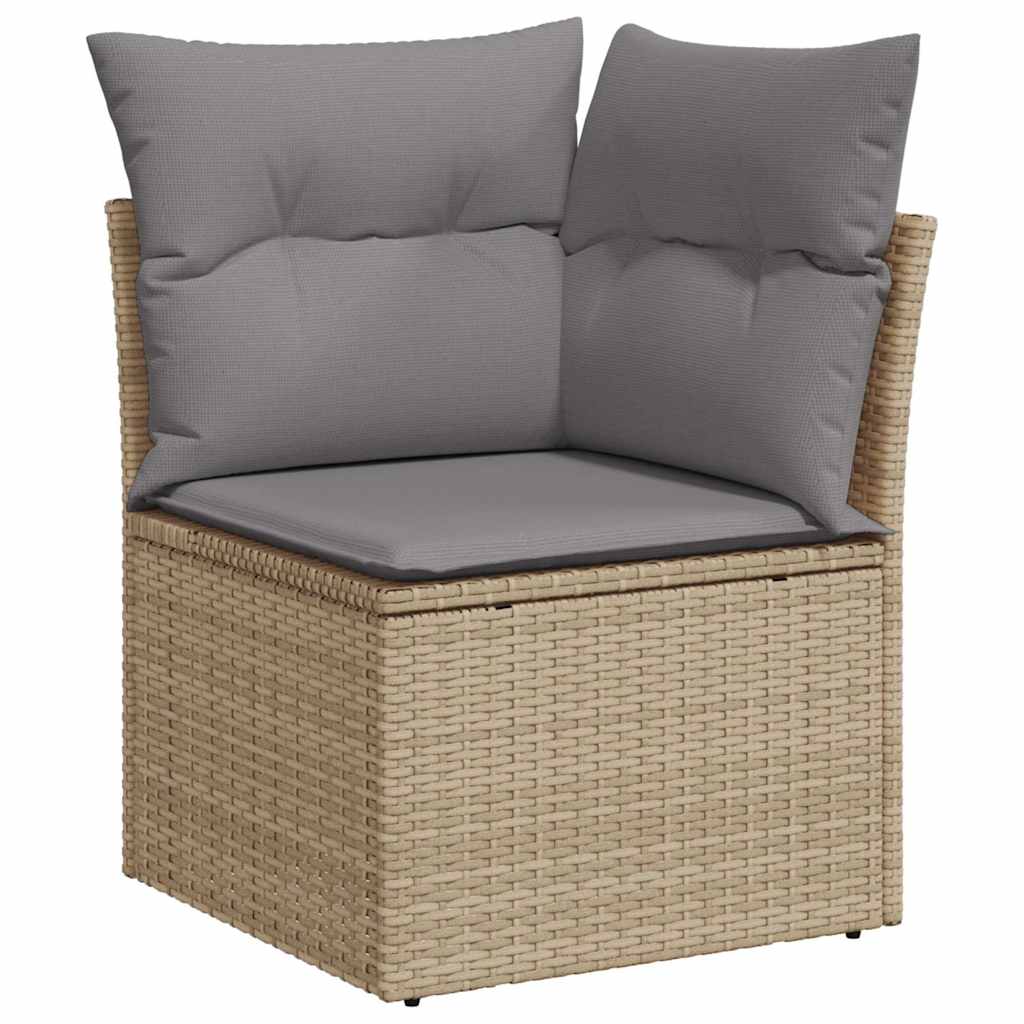 5-delige Loungeset met kussens poly rattan en acaciahout beige is nu te koop bij PeponiXL, paradijselijk wonen!