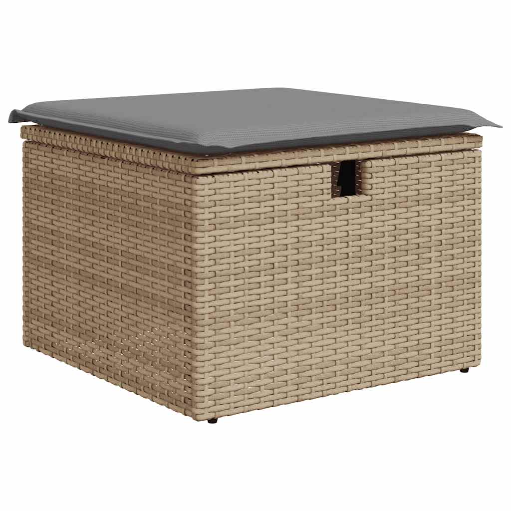 5-delige Loungeset met kussens poly rattan en acaciahout beige is nu te koop bij PeponiXL, paradijselijk wonen!