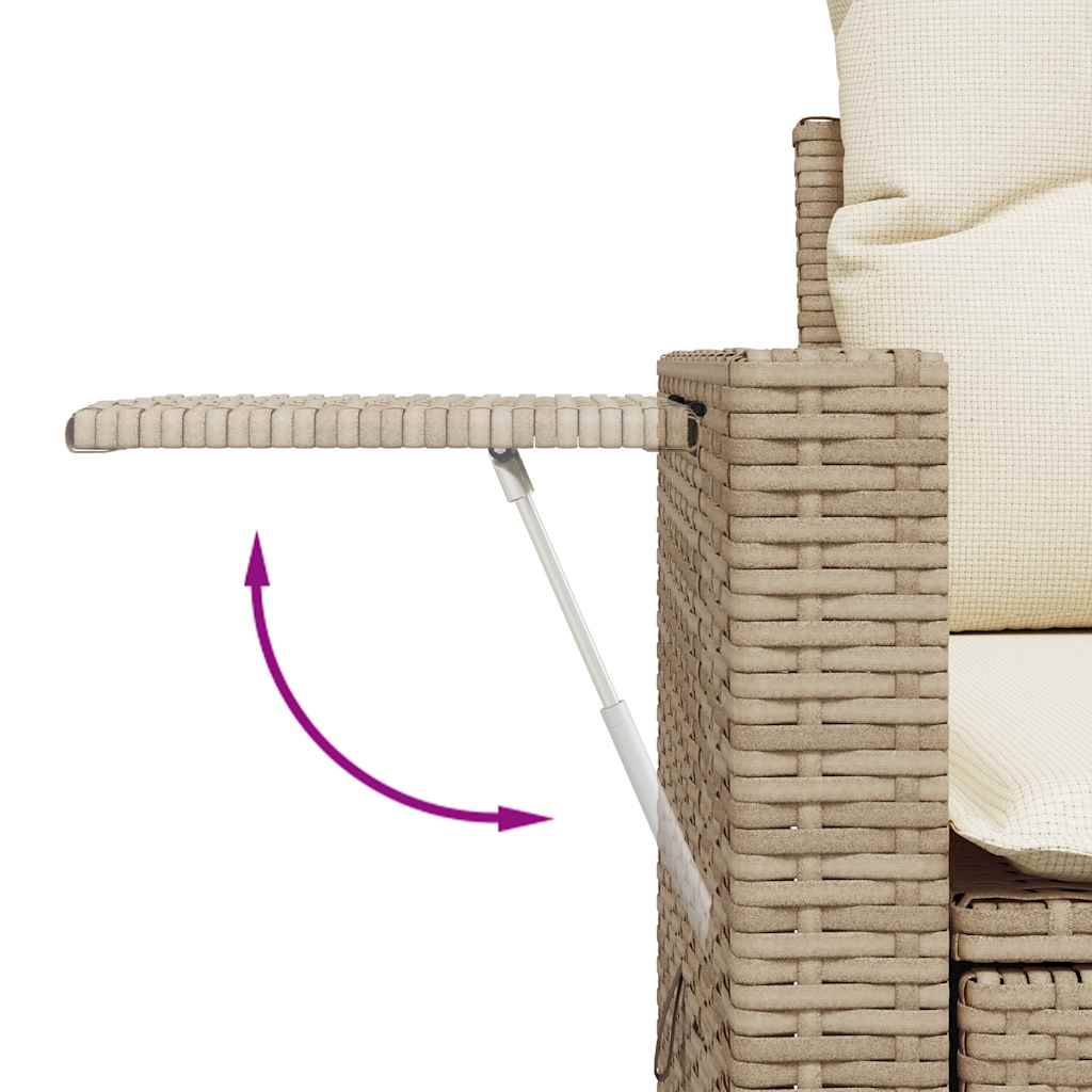 6-delige Loungeset met kussens poly rattan acacia beige is nu te koop bij PeponiXL, paradijselijk wonen!