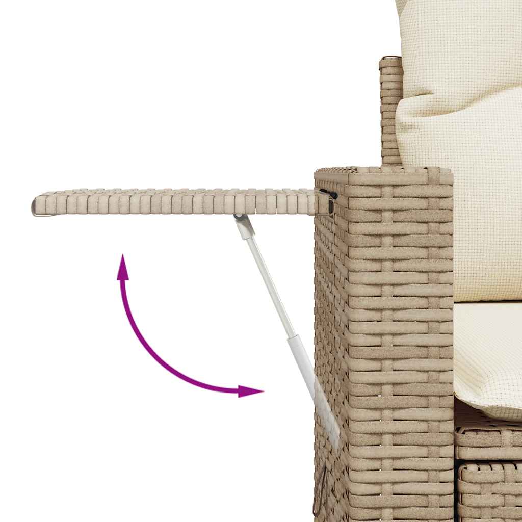 6-delige Loungeset met kussens poly rattan acacia beige is nu te koop bij PeponiXL, paradijselijk wonen!