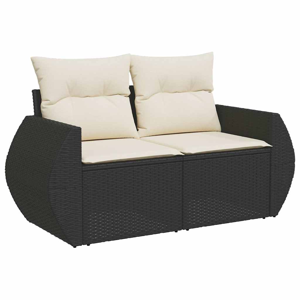 8-delige Loungeset met kussens poly rattan acacia zwart is nu te koop bij PeponiXL, paradijselijk wonen!