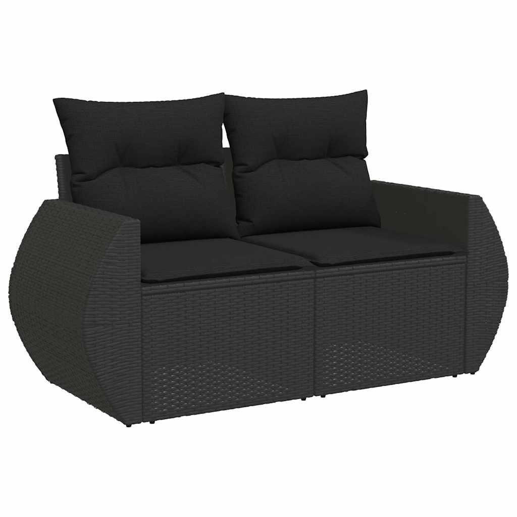 5-delige Loungeset met kussens poly rattan acacia zwart is nu te koop bij PeponiXL, paradijselijk wonen!