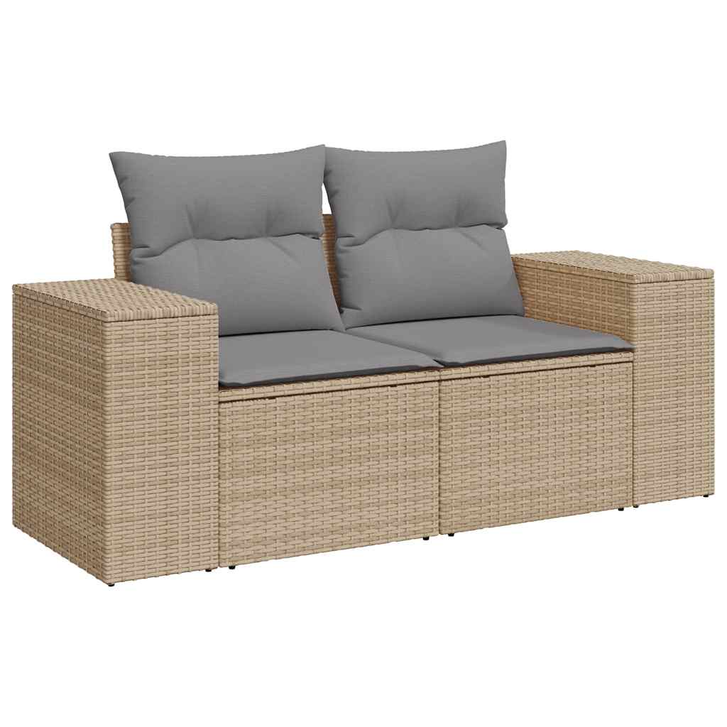 8-delige Loungeset met kussens poly rattan acacia beige is nu te koop bij PeponiXL, paradijselijk wonen!