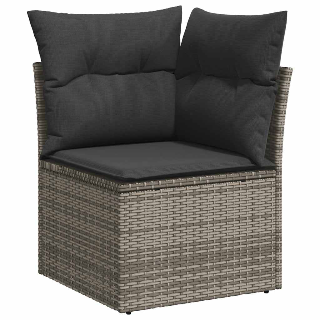 5-delige Loungeset met kussens poly rattan acacia grijs is nu te koop bij PeponiXL, paradijselijk wonen!