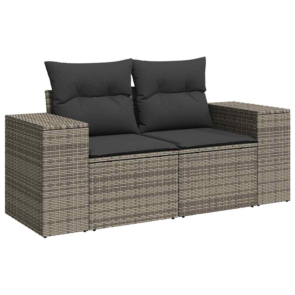 5-delige Loungeset met kussens poly rattan acacia grijs is nu te koop bij PeponiXL, paradijselijk wonen!