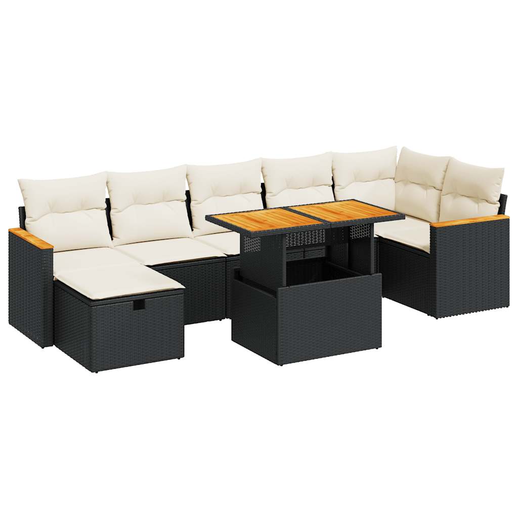 5-delige Loungeset met kussens poly rattan zwart is nu te koop bij PeponiXL, paradijselijk wonen!