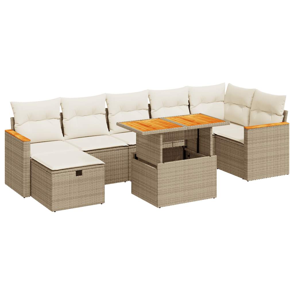 5-delige Loungeset met kussens poly rattan beige is nu te koop bij PeponiXL, paradijselijk wonen!
