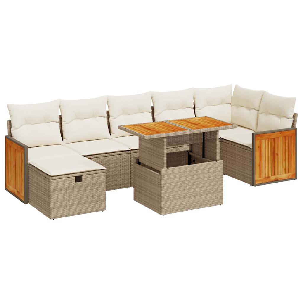 5-delige Loungeset met kussens poly rattan beige is nu te koop bij PeponiXL, paradijselijk wonen!