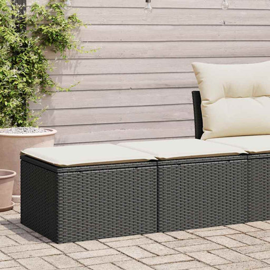 2-delige Loungeset met kussens poly rattan acacia zwart is nu te koop bij PeponiXL, paradijselijk wonen!