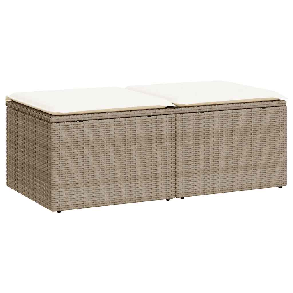 2-delige Loungeset met kussens poly rattan acacia beige is nu te koop bij PeponiXL, paradijselijk wonen!
