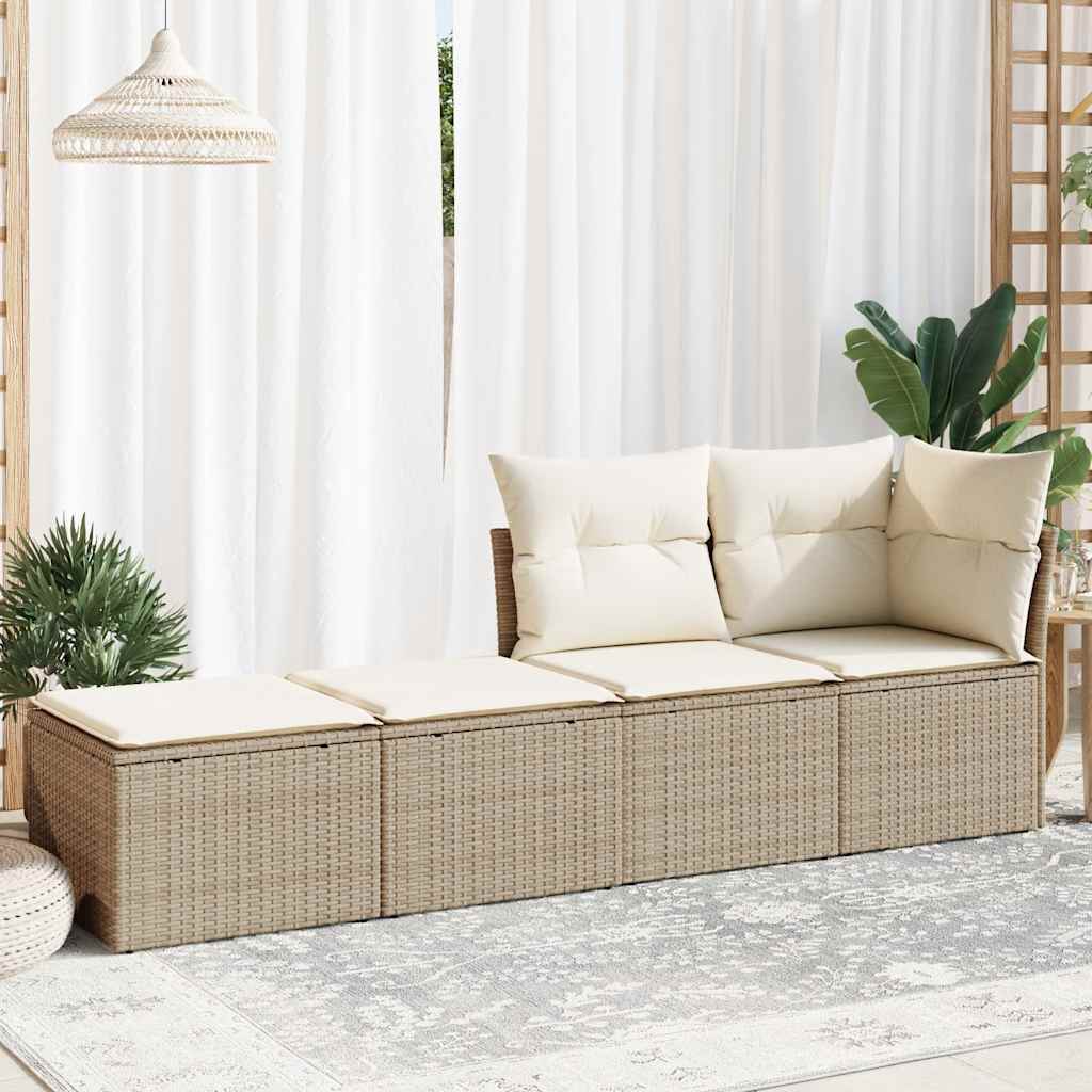 2-delige Loungeset met kussens poly rattan acacia beige is nu te koop bij PeponiXL, paradijselijk wonen!