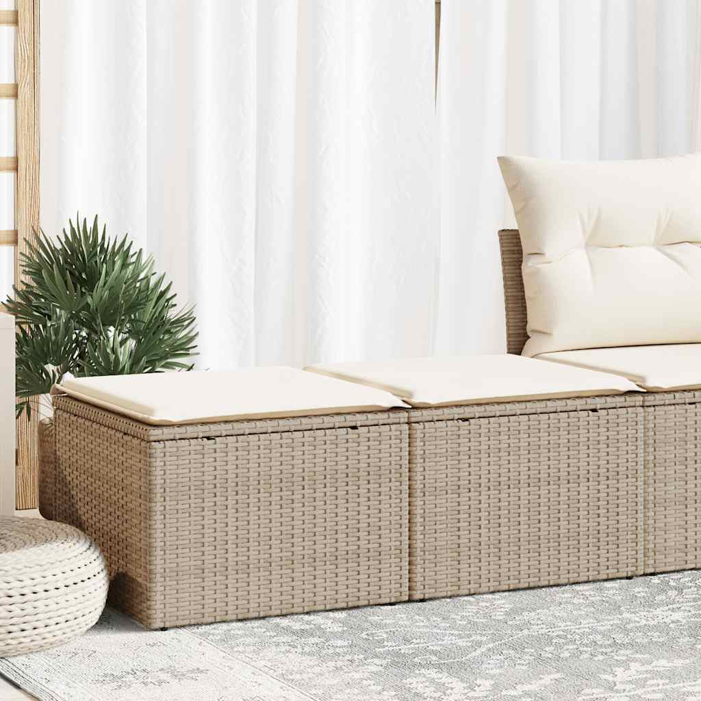 2-delige Loungeset met kussens poly rattan acacia beige is nu te koop bij PeponiXL, paradijselijk wonen!