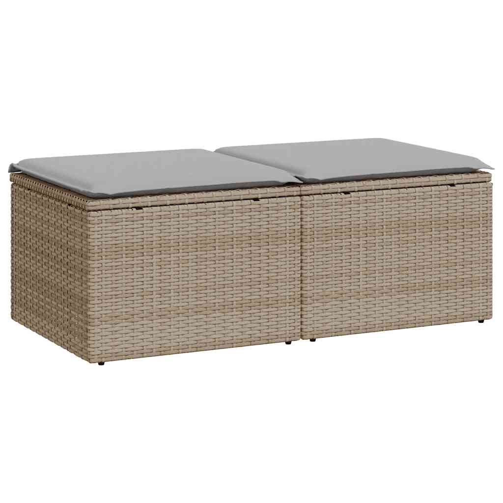 2-delige Loungeset met kussens poly rattan acacia beige is nu te koop bij PeponiXL, paradijselijk wonen!