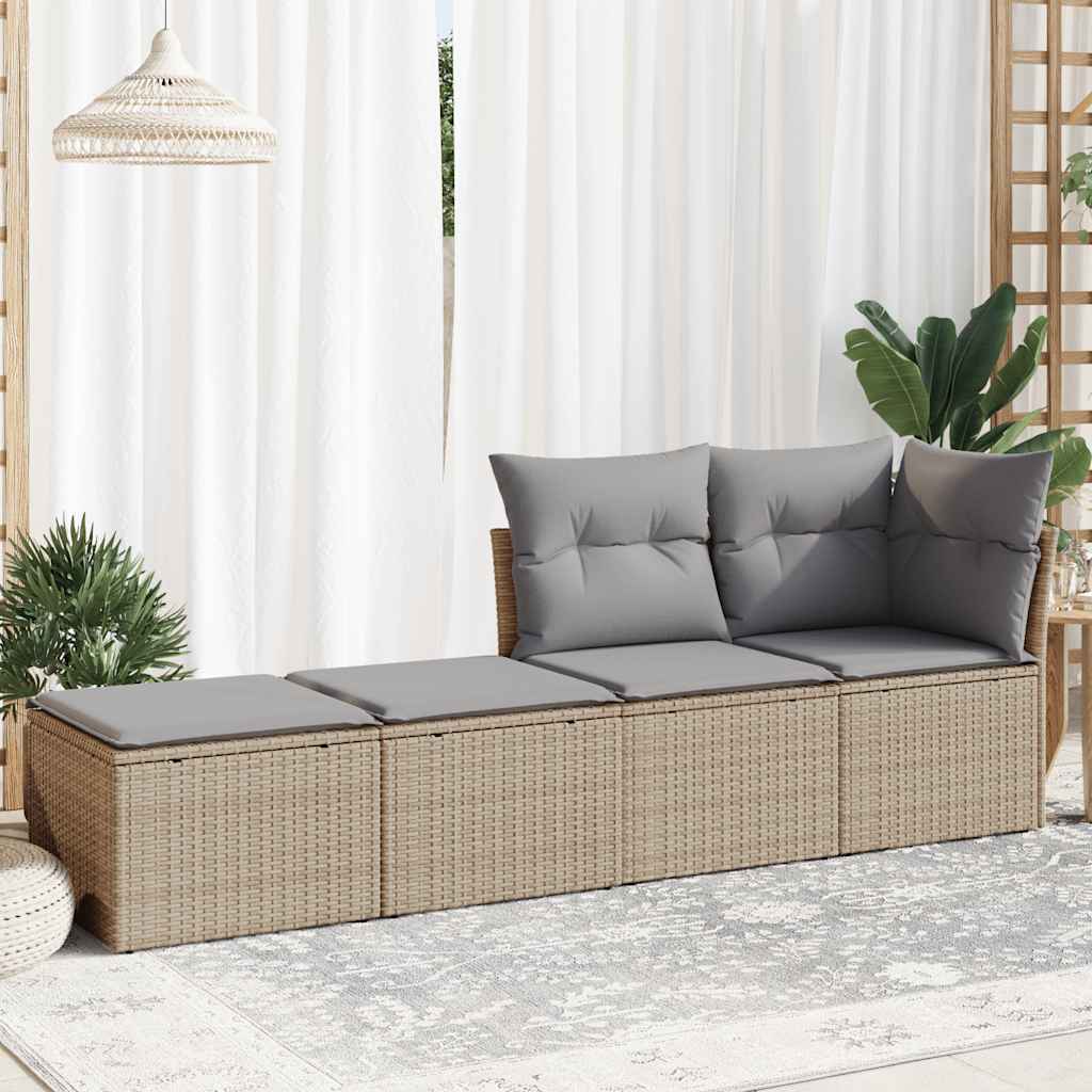 2-delige Loungeset met kussens poly rattan acacia beige is nu te koop bij PeponiXL, paradijselijk wonen!