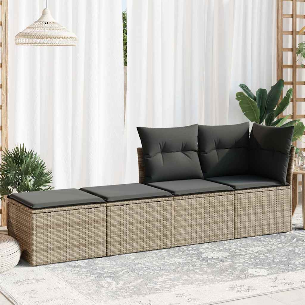 2-delige Loungeset met kussens poly rattan acacia grijs is nu te koop bij PeponiXL, paradijselijk wonen!
