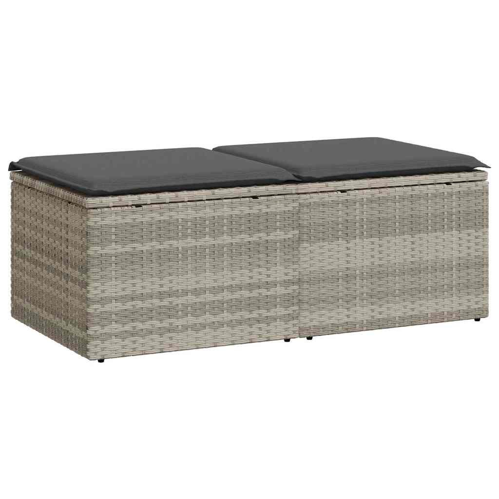 2-delige Loungeset met kussens poly rattan acacia lichtgrijs is nu te koop bij PeponiXL, paradijselijk wonen!