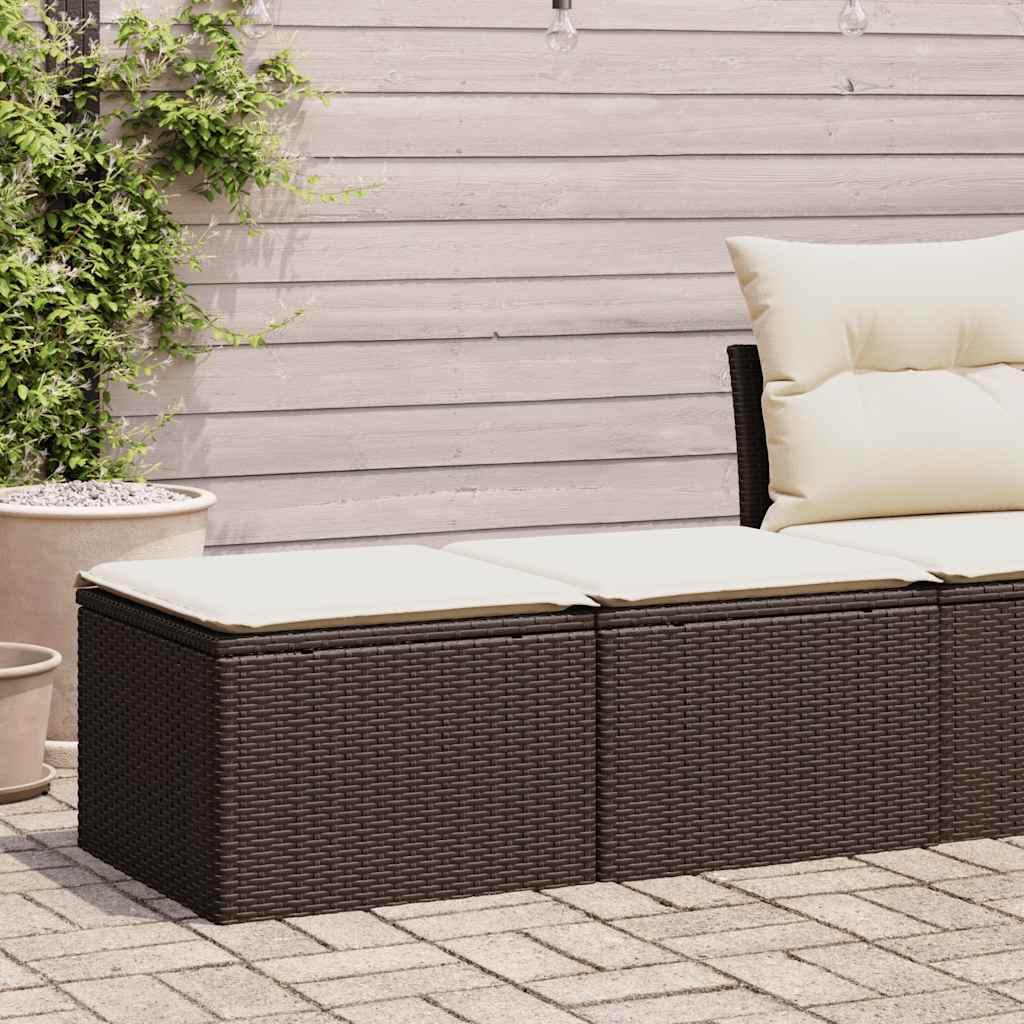 2-delige Loungeset met kussens poly rattan acacia bruin is nu te koop bij PeponiXL, paradijselijk wonen!