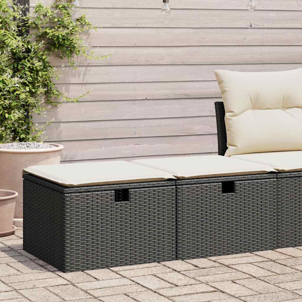 2-delige Loungeset met kussens poly rattan acacia zwart is nu te koop bij PeponiXL, paradijselijk wonen!