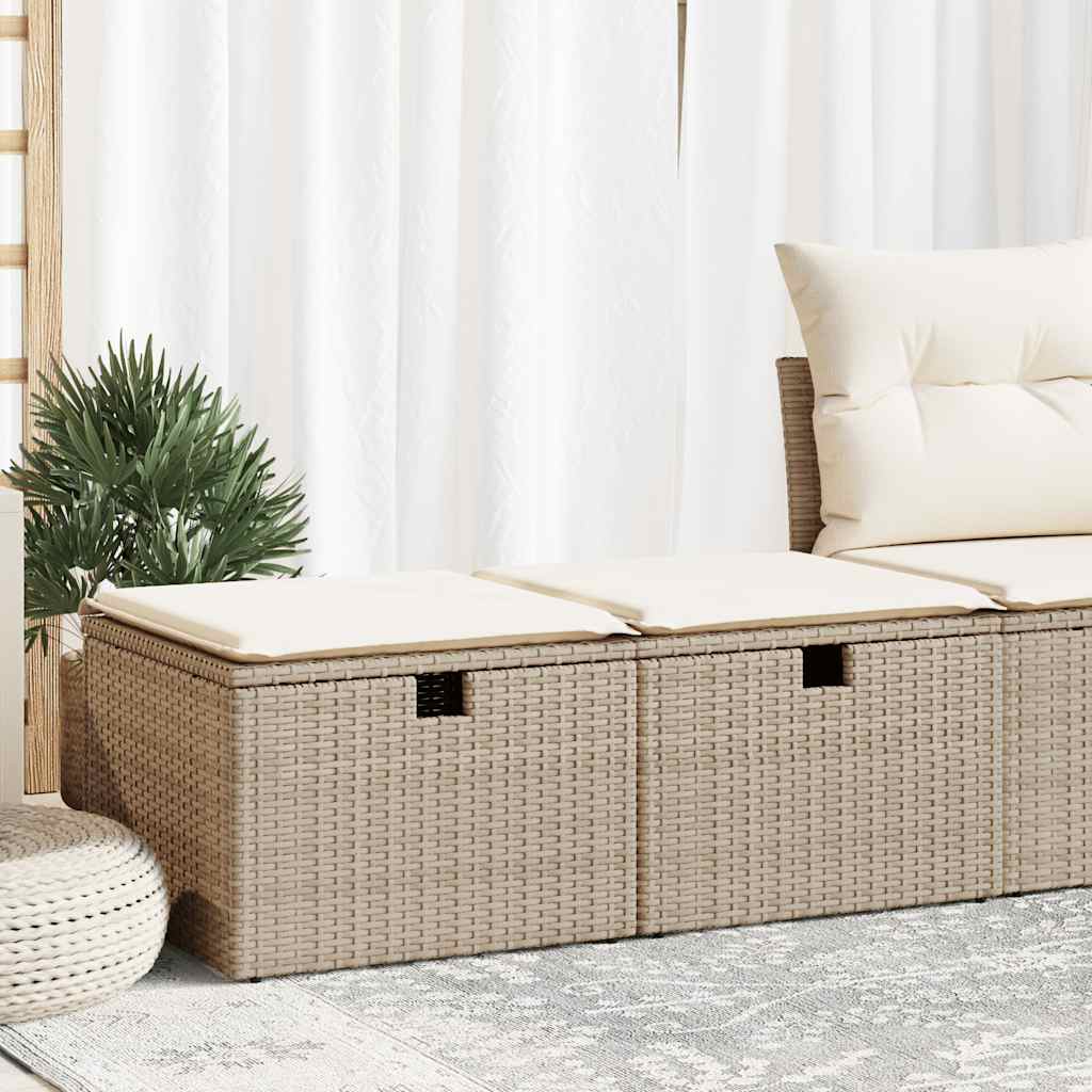 2-delige Loungeset met kussens poly rattan acacia beige is nu te koop bij PeponiXL, paradijselijk wonen!