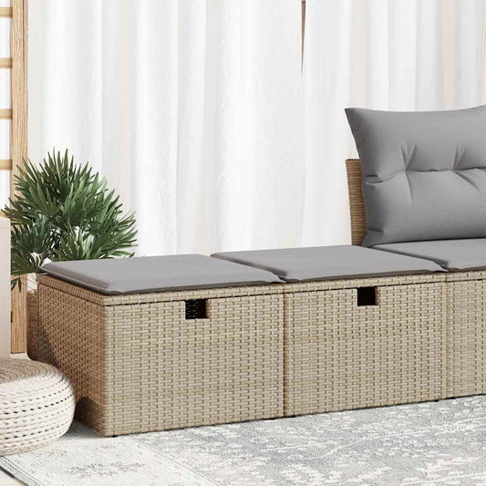 2-delige Loungeset met kussens poly rattan acacia beige is nu te koop bij PeponiXL, paradijselijk wonen!