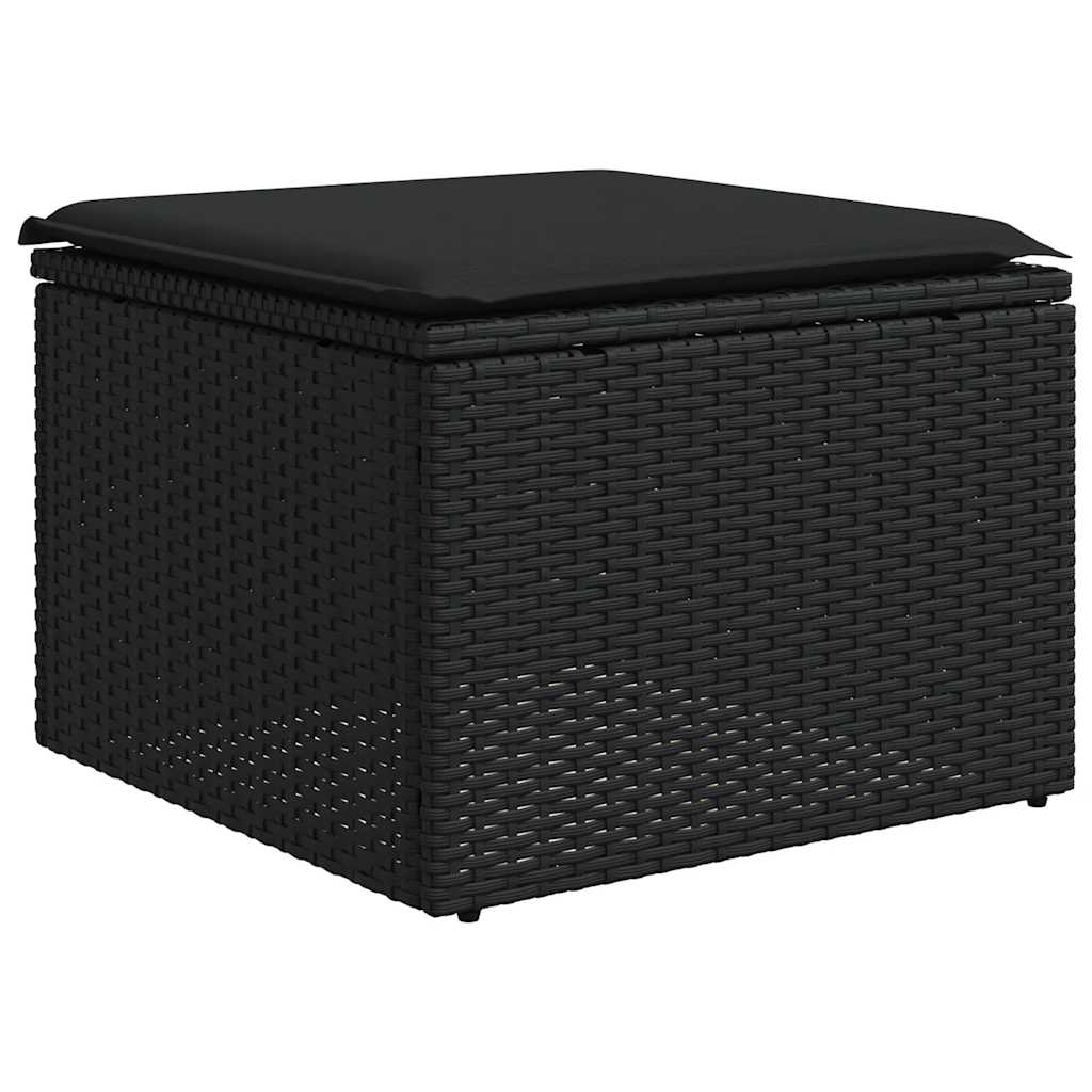 2-delige Loungeset met kussens poly rattan acacia zwart is nu te koop bij PeponiXL, paradijselijk wonen!