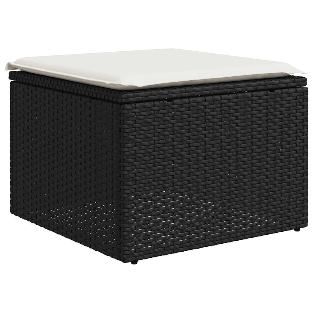 2-delige Loungeset met kussens poly rattan acacia zwart is nu te koop bij PeponiXL, paradijselijk wonen!