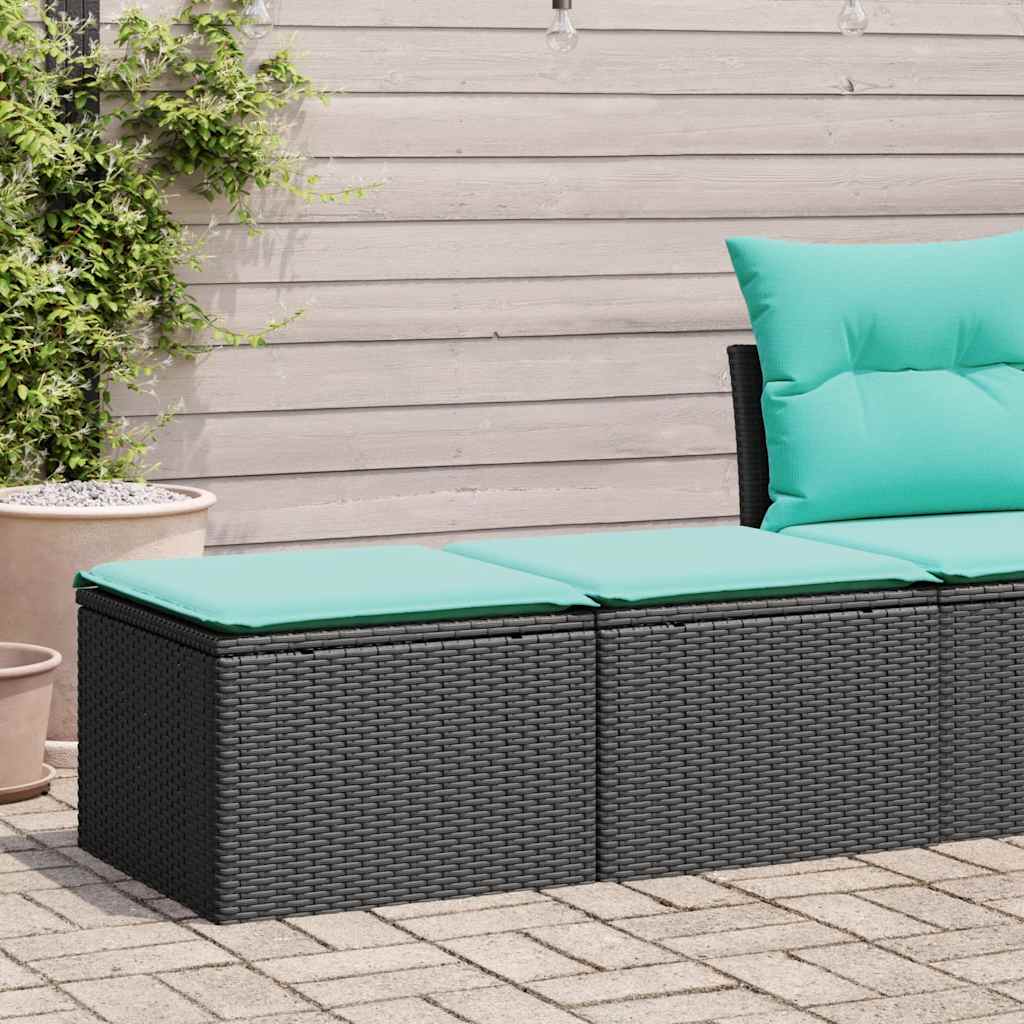 2-delige Loungeset met kussens poly rattan acacia zwart is nu te koop bij PeponiXL, paradijselijk wonen!