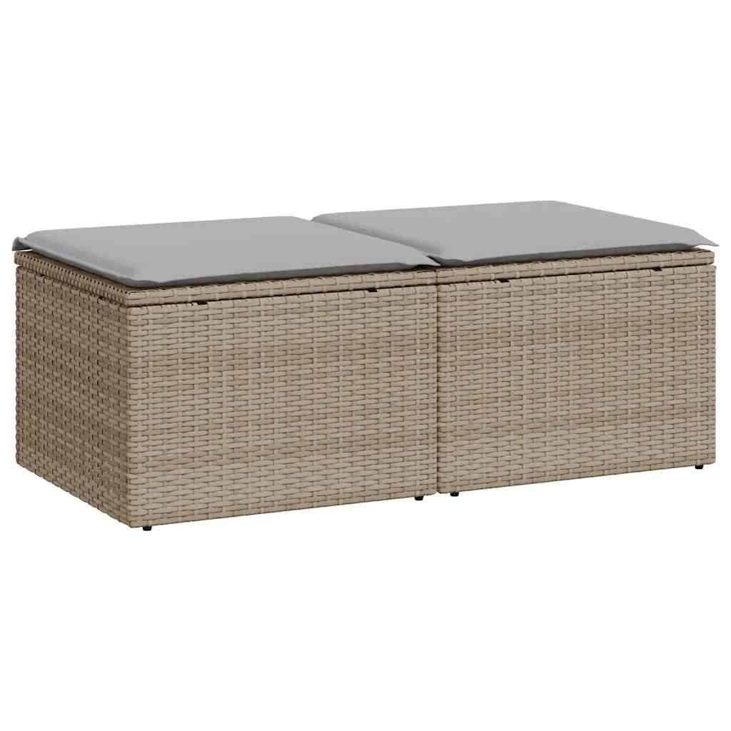 2-delige Loungeset met kussens poly rattan acacia beige is nu te koop bij PeponiXL, paradijselijk wonen!