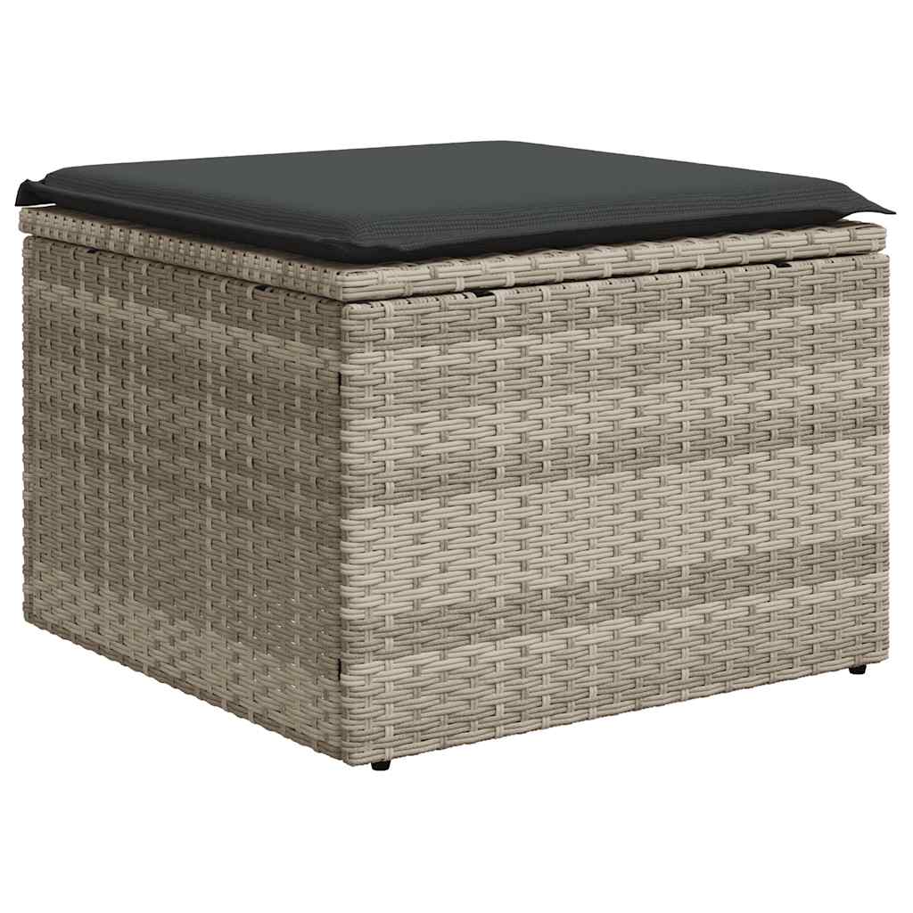2-delige Loungeset met kussens poly rattan acacia lichtgrijs is nu te koop bij PeponiXL, paradijselijk wonen!