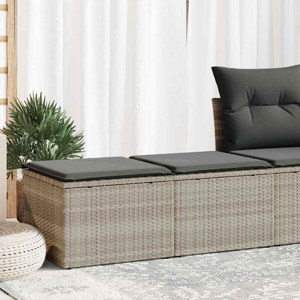 2-delige Loungeset met kussens poly rattan acacia lichtgrijs is nu te koop bij PeponiXL, paradijselijk wonen!