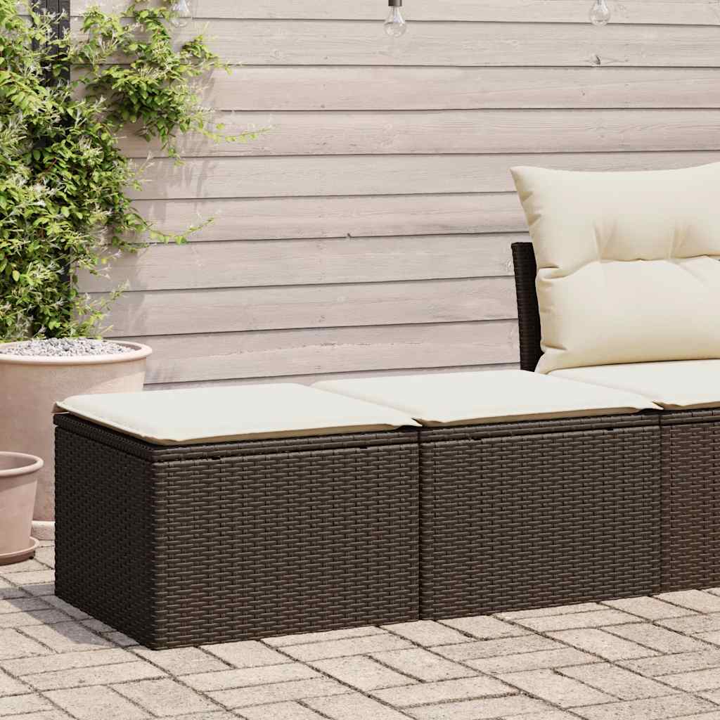 2-delige Loungeset met kussens poly rattan acacia bruin is nu te koop bij PeponiXL, paradijselijk wonen!