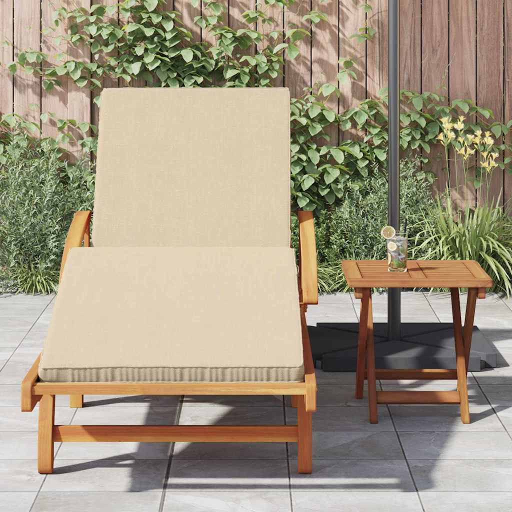 Ligstoel Beige 200 x 67 x 84 cm Massief Acaciahout is nu te koop bij PeponiXL, paradijselijk wonen!