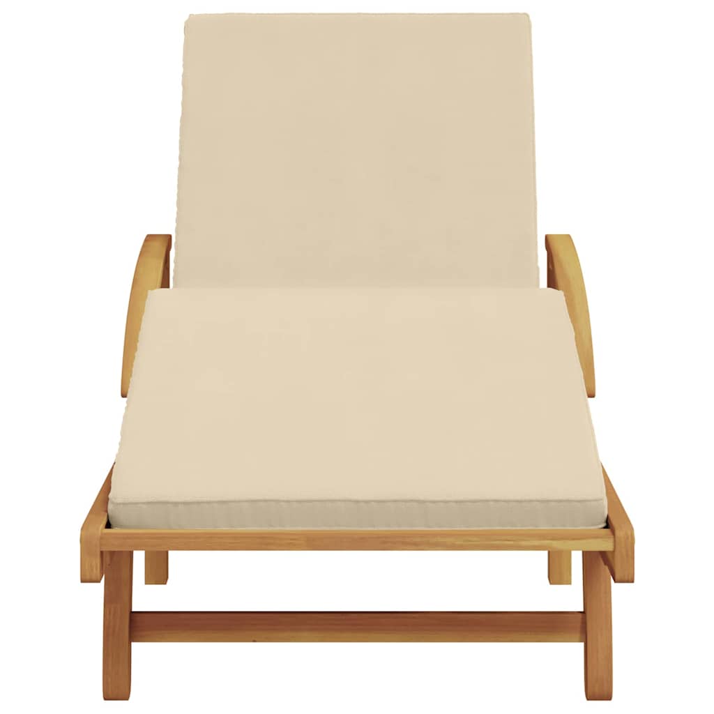 Ligstoel Beige 200 x 67 x 84 cm Massief Acaciahout is nu te koop bij PeponiXL, paradijselijk wonen!