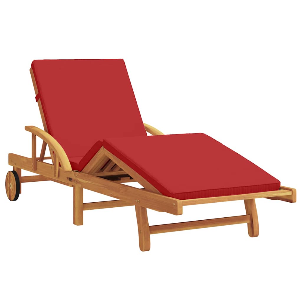 Ligstoel Rood 200 x 67 x 84 cm Massief Acaciahout is nu te koop bij PeponiXL, paradijselijk wonen!