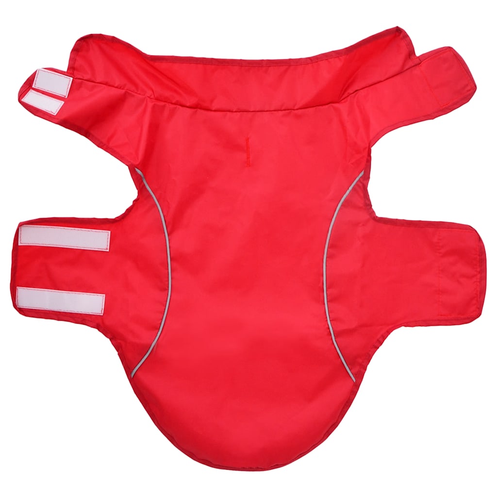 Hondenregenjas met reflecterende strips polyester rood XXS is nu te koop bij PeponiXL, paradijselijk wonen!