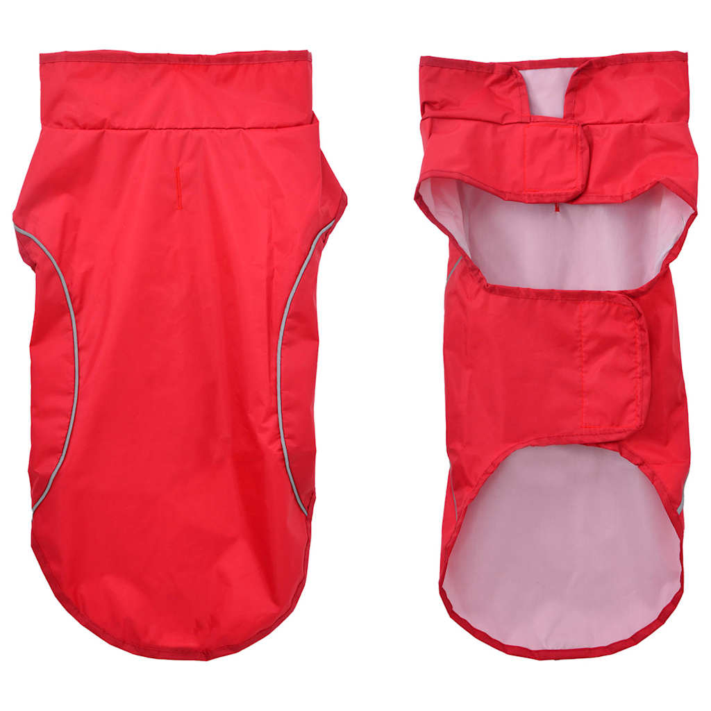 Hondenregenjas met reflecterende strips polyester rood XS is nu te koop bij PeponiXL, paradijselijk wonen!