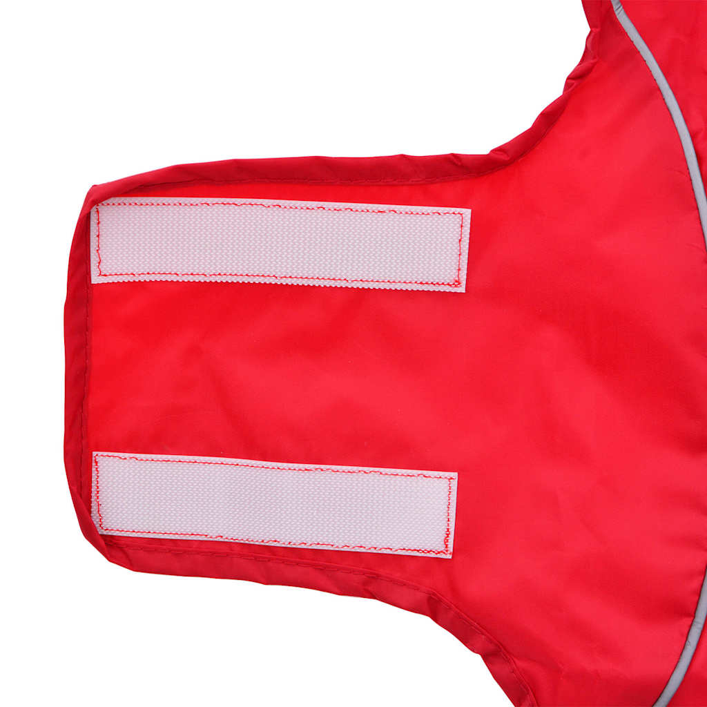 Hondenregenjas met reflecterende strips polyester rood XS is nu te koop bij PeponiXL, paradijselijk wonen!