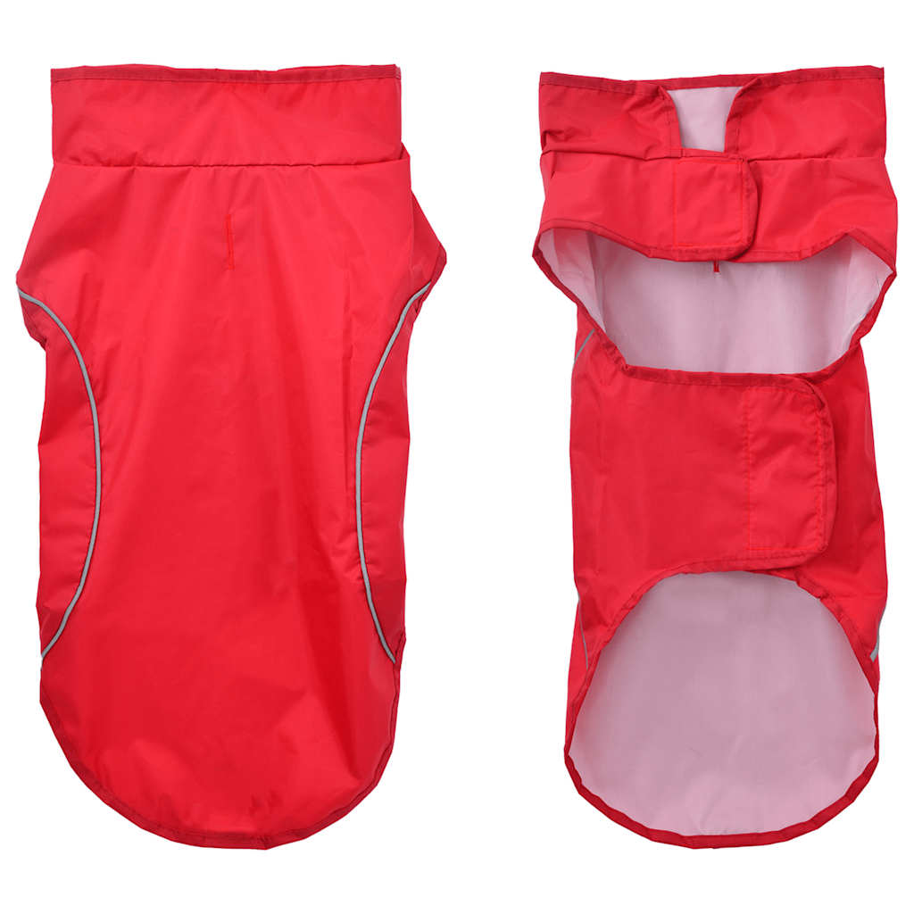 Hondenregenjas met reflecterende strips polyester rood M is nu te koop bij PeponiXL, paradijselijk wonen!