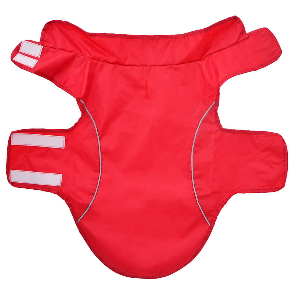 Hondenregenjas met reflecterende strips polyester rood M is nu te koop bij PeponiXL, paradijselijk wonen!