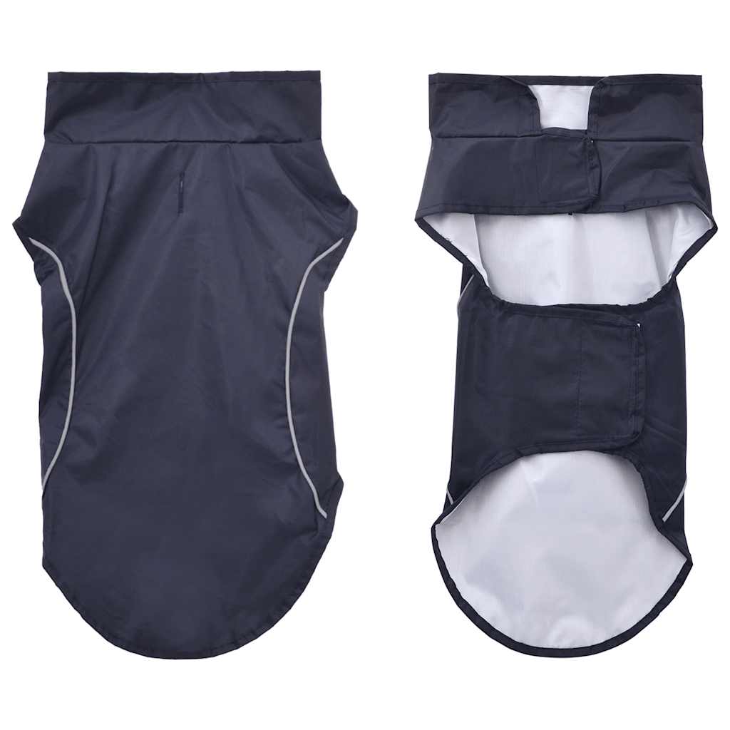 Hondenregenjas met reflecterende strips polyester marineblauw S is nu te koop bij PeponiXL, paradijselijk wonen!