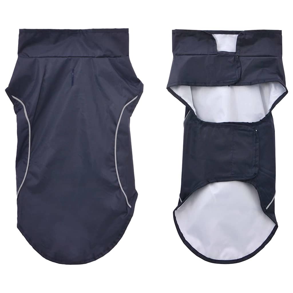 Hondenregenjas met reflecterende strips polyester marineblauw M is nu te koop bij PeponiXL, paradijselijk wonen!
