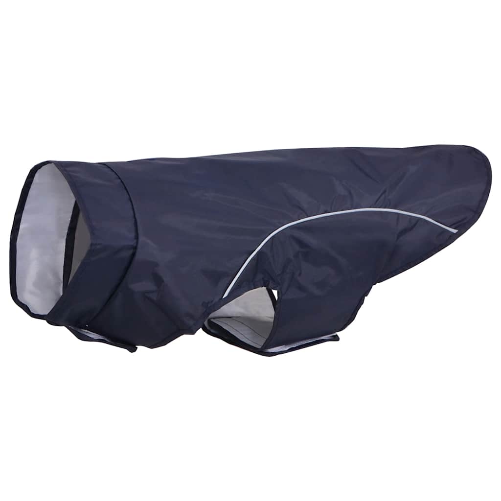 Hondenregenjas met reflecterende strips polyester marineblauw L is nu te koop bij PeponiXL, paradijselijk wonen!