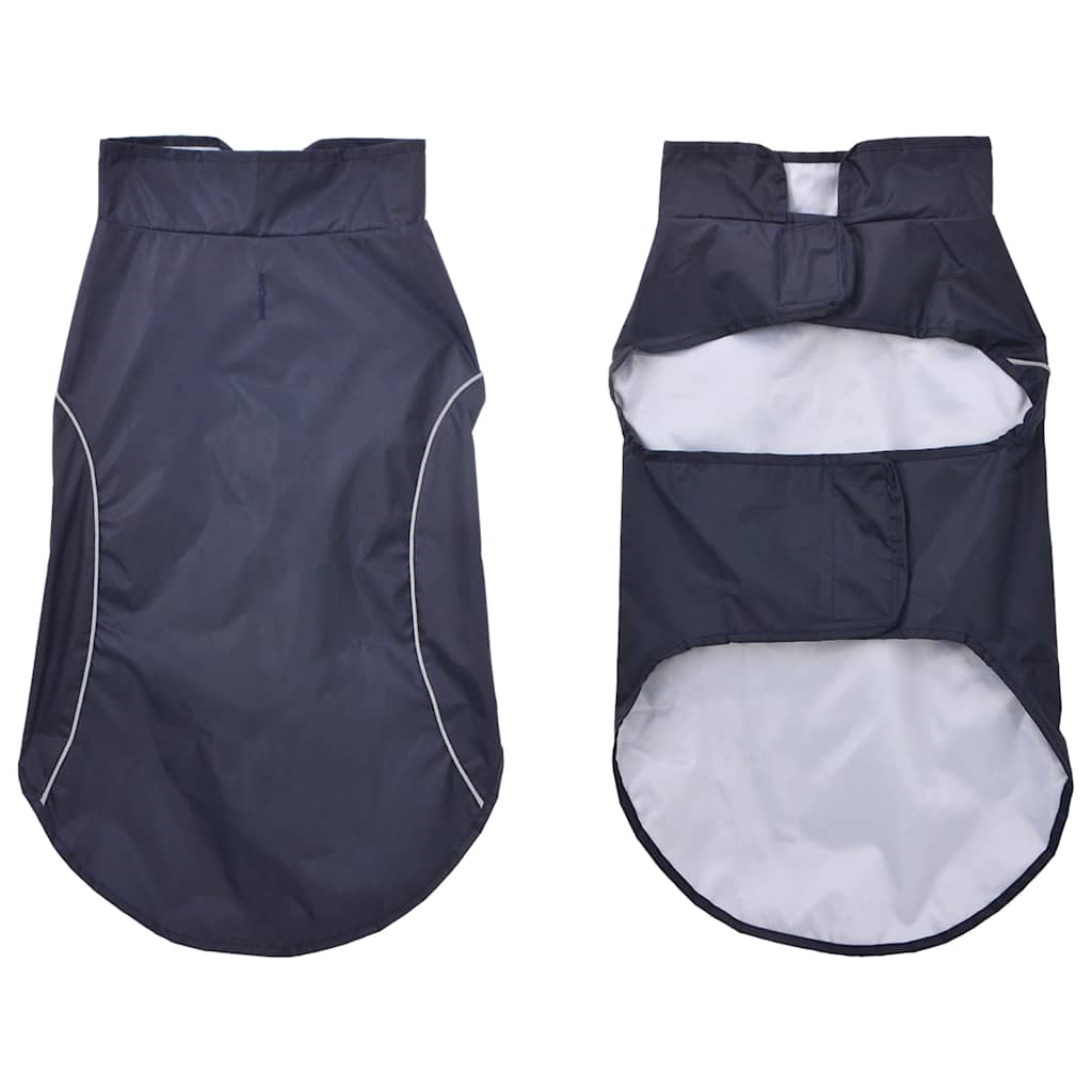 Hondenregenjas met reflecterende strips polyester marineblauw L is nu te koop bij PeponiXL, paradijselijk wonen!
