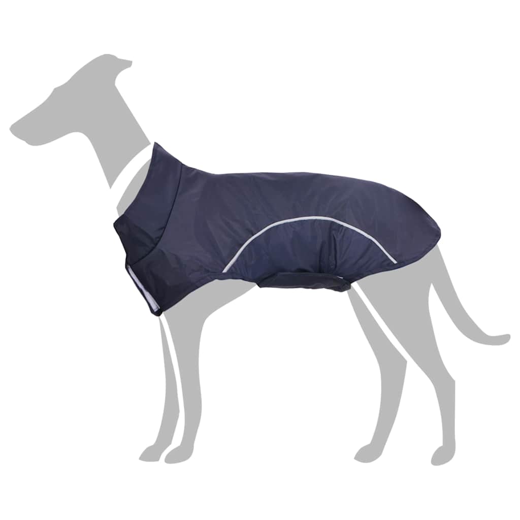 Hondenregenjas met reflecterende strips polyester marineblauw L is nu te koop bij PeponiXL, paradijselijk wonen!