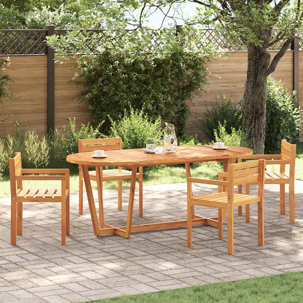 Tuintafel ovaal 200x90x75 cm massief acaciahout is nu te koop bij PeponiXL, paradijselijk wonen!