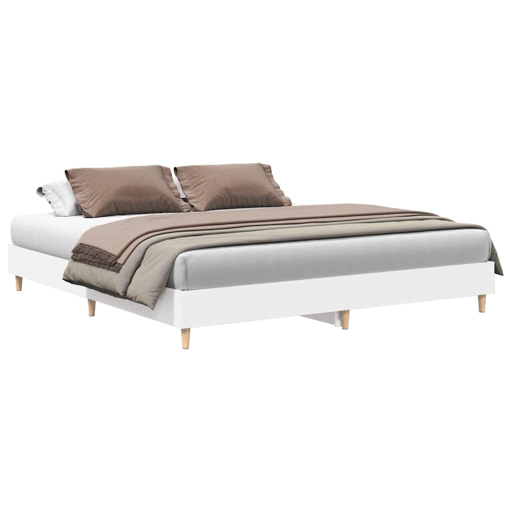 Bedframe zonder matras 200x200 cm spaanplaat wit is nu te koop bij PeponiXL, paradijselijk wonen!